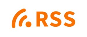 The RSS logo with text that says RSS - Subscribe to the show